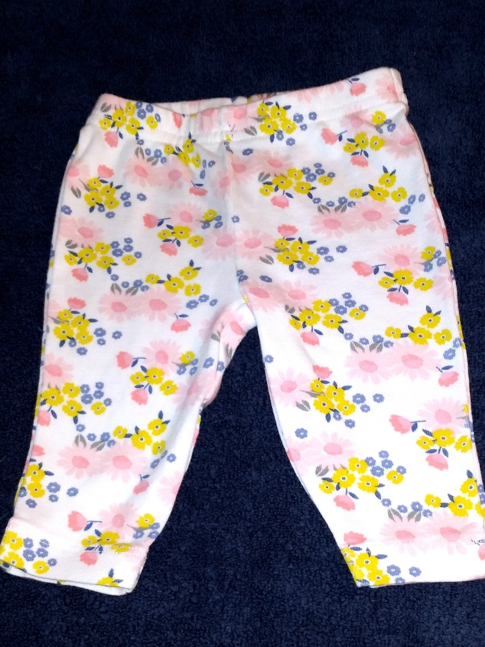Girls Floral Pink and Yellow Leggings
